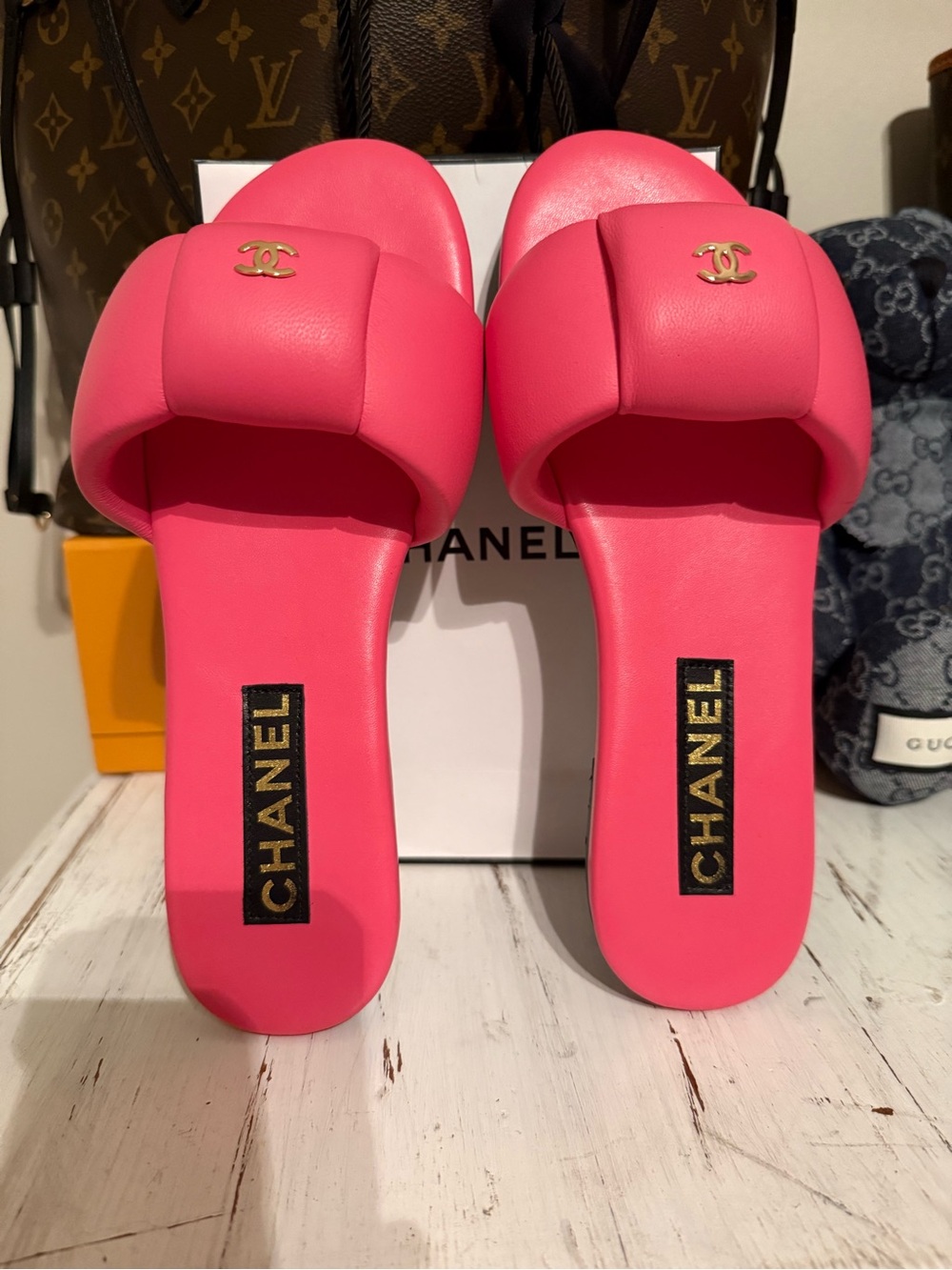 Pink Padded Slide Sandals -